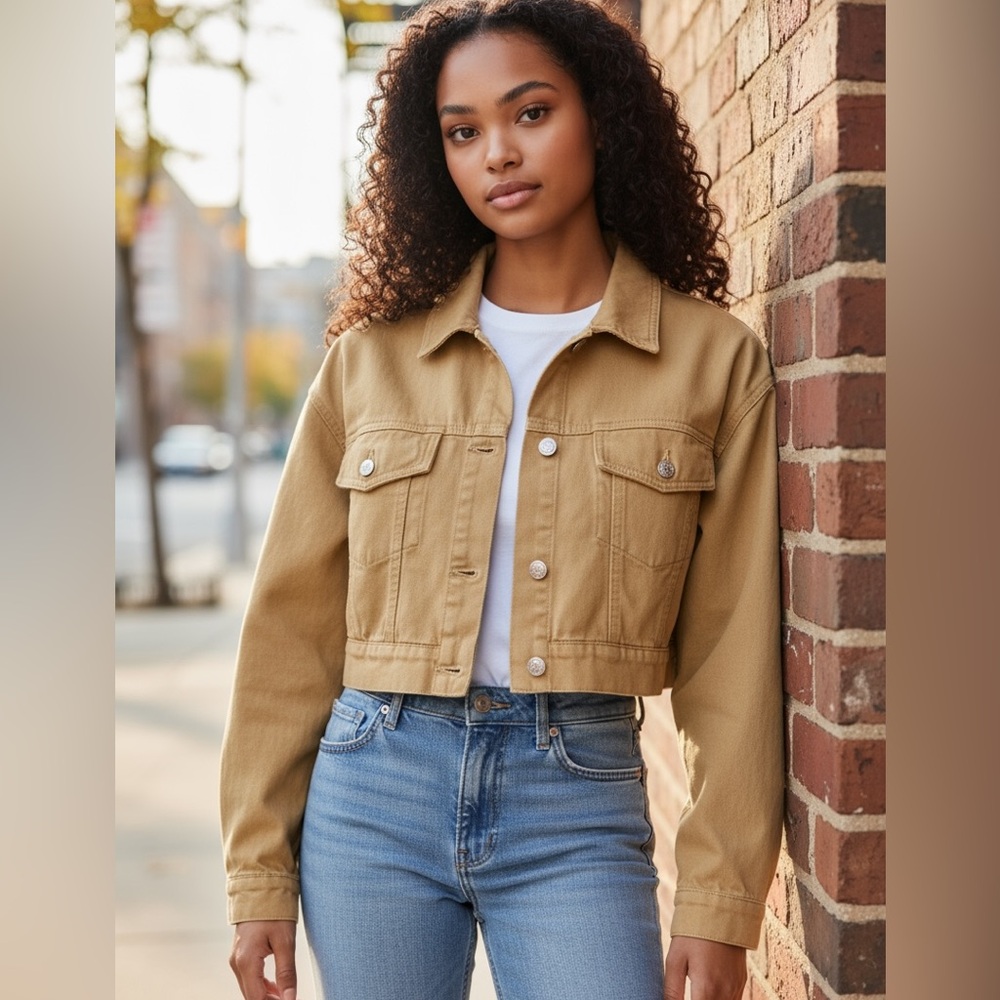 Tan Women's Cropped Jacket